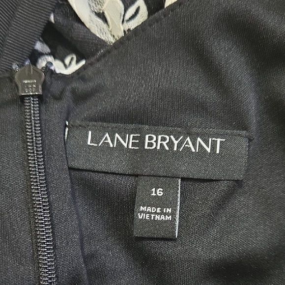 Lane Bryant Black and White Floral‎ Midi Dress Size 16 - Picture 10 of 11